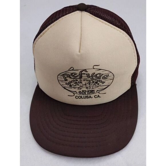 Refuge Spirits Fine Food Colusa Ca Trucker Hat Adjustable Snapback Mesh - Picture 1 of 6